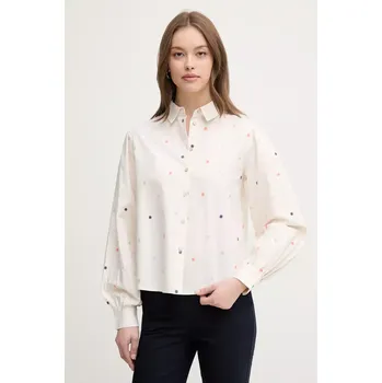 Bavlněná košile United Colors of Benetton 5D51DQ0BF béžová 01X, vel. XL