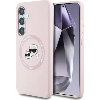 Pouzdro na mobilní telefon KARL LAGERFELD pouzdro pro SAMSUNG S25 KLHMS25SSKCHTCP (Magnetic Silicone Double Heads) růžové