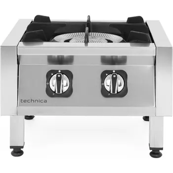 Barový stolek Plynová stolička 17,0 kW, velikost L, 500x500x350 mm, dvoukorunkový hořák | TECHNICA, Silver Line