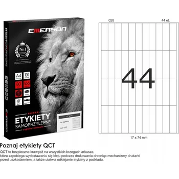 Samolepící etiketa Samolepicí etikety A4, 100 listů EMERSON, 17 x 74 mm