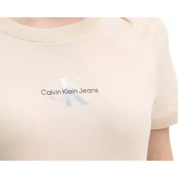 Dámské tričko Triko Calvin Klein béžové (Dámské tričko Calvin Klein doprava zdarma)