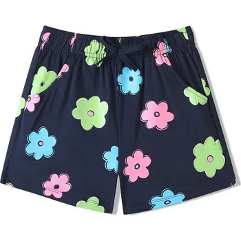 DÍVČÍ KRAŤASY S KYTIČKAMI SL3569 VELIKOSTI 98-128 Velikost: 98, Barva: Tmavě modrá