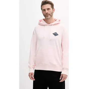 Pánská mikina Bavlněná mikina Tommy Jeans pánská, růžová barva, s kapucí, s potiskem, DM0DM20840 03X, vel. XL