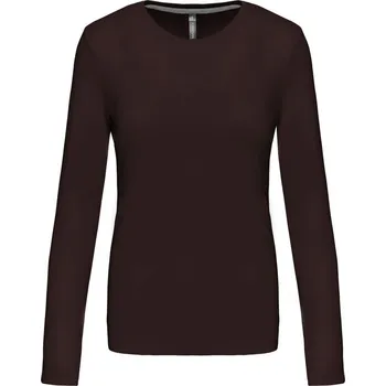 Dámská tunika Dámské triko s dlouhým rukávem Kariban K383 Barva: Hnědá čokoládová, Velikost: XXL