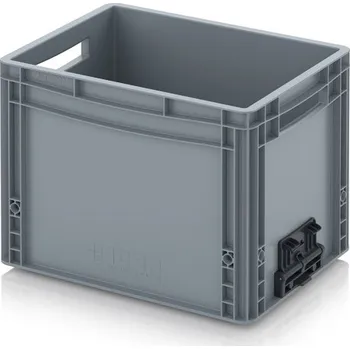 Euro přepravka se zavíracím mechanismem 40 x 30 x 32 cm - Stříbrošedá - materiál: PP - EG VS 43/32