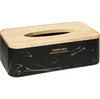 Úložný box KRABIČKA NA KAPESNÍKY S VÍKEM ELEGANTNÍ ČERNÁ 25X13,3X8,6 CM LEA