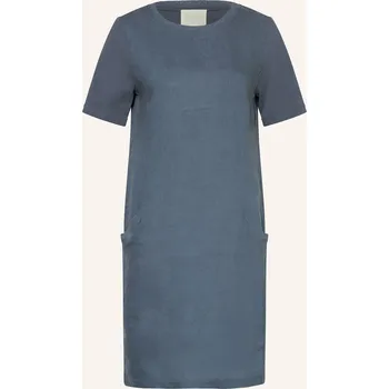 Dámské šaty Oui Dámské Šaty Ze Směsi Materiálů Se Lnem, tmavě modrá, 38