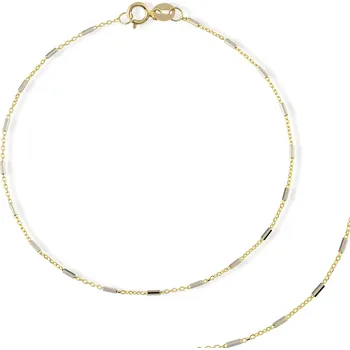 Náramek Lillian Vassago Zlatý řetízkový náramek LLV31-GB022 Barva zlata: Z-B kombinovaná - žlutá/bílá, Délka náramku: 18 cm