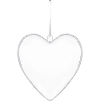 Vánoční ozdoba SPRINGOS Vánoční baňka Srdce průhledné 12cm
