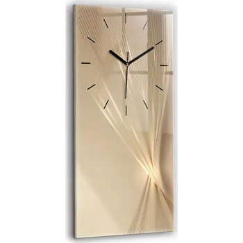 Hodiny Velké nástěnné skleněné hodiny s grafikou - Tiché - Abstraktní světlo