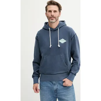 Pánská mikina Bavlněná mikina Tommy Jeans pánská, tmavomodrá barva, s kapucí, s potiskem, DM0DM20840 59X, vel. S