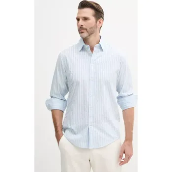 Pánská košile Bavlněná košile United Colors of Benetton pánské, modrá barva, regular, s klasickým límcem, 5Y73UQ05T 50X, vel. M