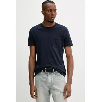 Pánské tričko Bavlněné tričko ZADIG&VOLTAIRE pánské, tmavomodrá barva, JMTS00623 JMTS00623.22S.404 59X, vel. L