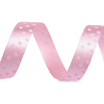 Stuha Saténová stuha s puntíky šíře 15 mm