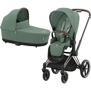 Kočárek Kočárek CYBEX Priam Rosegold Seat Pack 2025 včetně korby + ZDARMA Fusak zimní CYBEX Platinum, leaf green + Fusak zimní CYBEX Platinum
