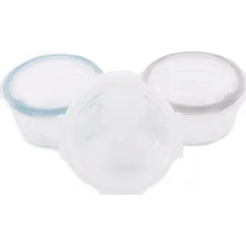Skleněné misky s víčky BO JUNGLE B-Glass Bowls 280ml 2025, white/grey/blue