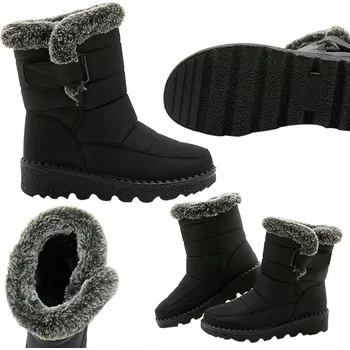 Dámská zimní obuv ZIMNÍ BOTY KOTNÍKOVÉ BOTY TEPLÉ ZATEPLENÉ SNĚHULE VODĚODOLNÉ ČERNÉ UNISEX 39