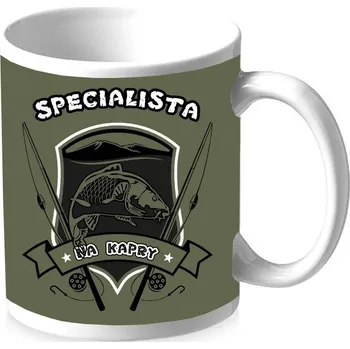 Hrnek Striker Specialista na kapry - olivový-bílý