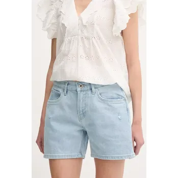 Dámské kraťasy Džínové šortky Pepe Jeans REGULAR SHORT HW MABLE dámské, modrá barva, medium waist, PL801188PG8 50J, vel. 26