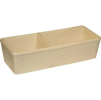 krmítko pro hospodářská zvířata Miska na krmivo keramická, hranatá, dvojitá