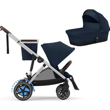 Kočárek Kočárek CYBEX e-Gazelle S 2025 včetně korby + ZDARMA Fusak CYBEX Snogga 2, ocean blue (silver frame) + Fusak CYBEX Snogga 2