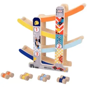 autodráha Dřevěná závodní dráha s autíčky