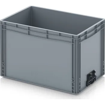 paleta Euro přepravka se zavíracím mechanismem 60 x 40 x 42 cm - Stříbrošedá - materiál: PP - EG VS 64/42 HG