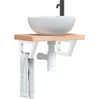 Koupelnový nábytek Policové držáky na umyvadlo 2 ks bílé lichoběžníkové ocel Bílá4007276