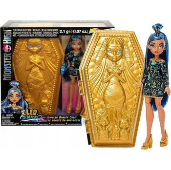 Panenka Panenka Monster High Cleo De Nile zlatý glam kufřík sada s tetovačkami