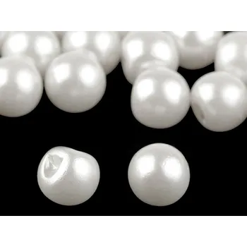 Knoflík Perla k našití / knoflík Ø12 mm, malé, 2 bílá perleť