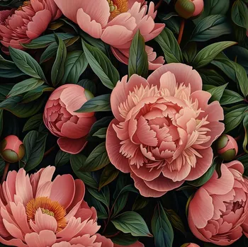 VODĚODOLNÁ ZAHRADNÍ LÁTKA OXFORD - KVĚTY PIVOŇKY