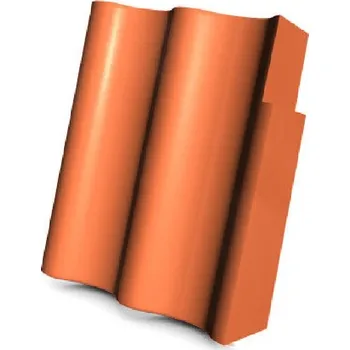 betonová krytina KM BETA Taška okrajová levá KMB HODONKA Briliant -cihlová