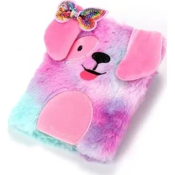 Diář Plyšový notýsek Pejsek Violet s mašlí Lifestyle F85685147ss02