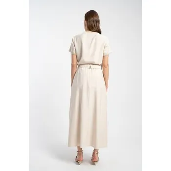 Dámská sukně CLICK Trapézová sukně 50-716 Béžová Long Fit 42