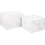 Set konferenčních stolků TUSIO - Bílý mramor