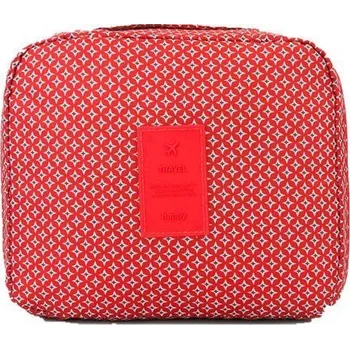 Kosmetická taška TRAVEL Kosmetická taštička červený triangl Allepaznokcie CAR100804