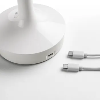 Lampička LED stolní lampa FLOS Bon jour unplugged, bílá - Základna - Ø 9,1 cm; délka kabelu 120 cm bílý, čirý LED 3 W celkem - Doprava zdarma