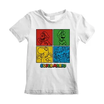 Dětské tričko Nintendo|Super Mario: Squares (7-8 let) bílá bavlna