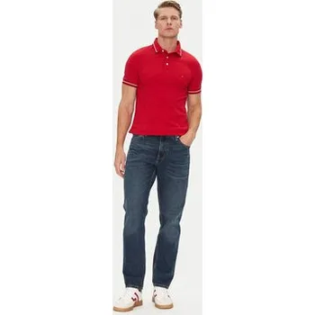 Pánské oblečení Tommy Hilfiger Polokošile Seasonal MW0MW39993 Červená Slim Fit 3XL