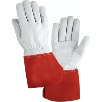 Pracovní rukavice Madeva AX-LAMPARO bílá/červená 10