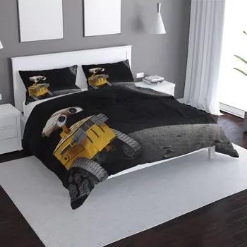 Povlečení Saténové povlečení Wall-E robot Měsíc - Sablio - 140x220 / 90x70