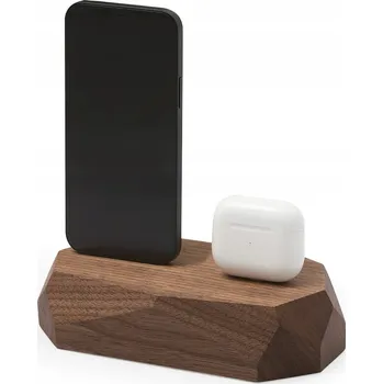 Dvojitá dokovací stanice - Dual Dock - Ořech - 1 x Lightning, 1 x USB-C
