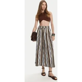 Dámské kalhoty Weekend Max Mara Kalhoty culottes Virgin 2515131102 Světle modrá Relaxed Fit 44