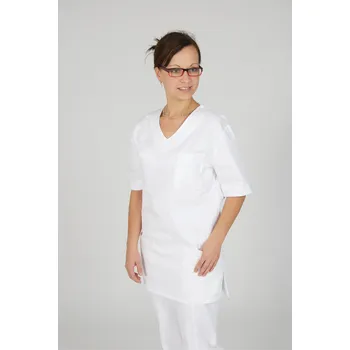 Zdravotnický oděv -10% Dámský bluzon s výstřihem do V, jednobarevný, bílá 54 (Zdravotnické oblečení)