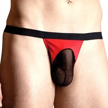 Kalhotky Síťované Tanga Pánské SoftLine 4494 XL Červeno-Černé