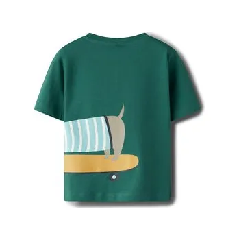 Pánské tričko NAME IT T-Shirt Helge 13238145 Zelená Regular Fit 92