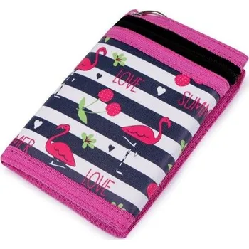 Peněženka Dívčí látková peněženka s řetízkem Plameňák s třešničky Lifestyle F810853ss04