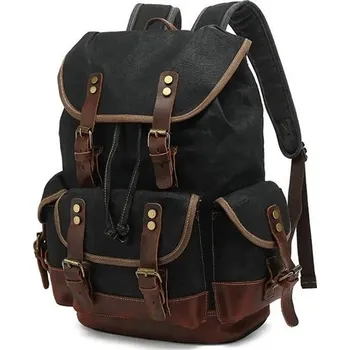 Městský batoh Outdoor canvas batoh Mountain Černý 25L Canvasio 97k-cube