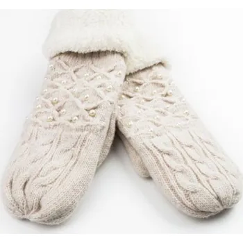 Rukavice Dámské palčáky rukavice s perly Béžové Artofpolo CARREK46BE