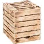 Dřevěná opálená bedýnka sedák 30 x 35 x 30 cm